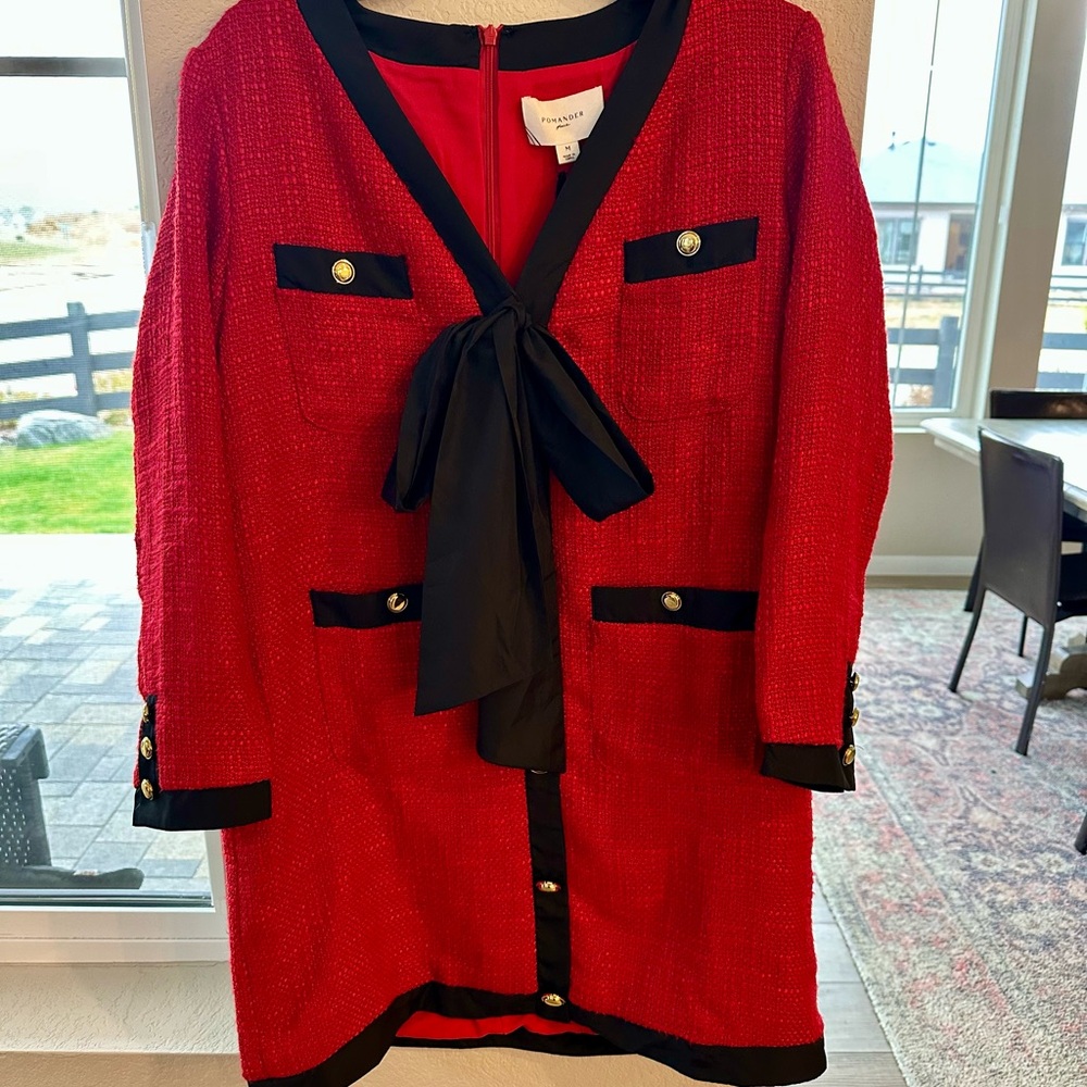Tuckernuck Red and Black Midi Dress NWT